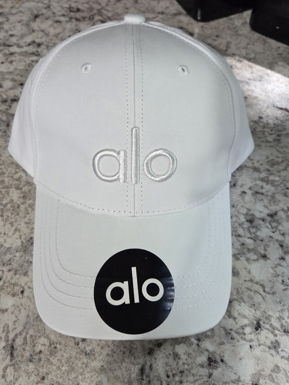 ALO Yoga White Embroidered Logo Baseball Cap